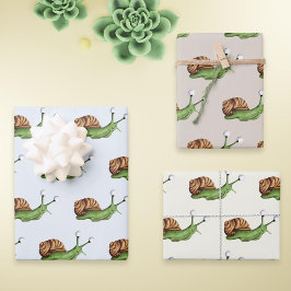 Cute Snail-patroon Inpakpapier Vel