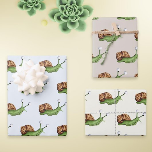 Cute Snail-patroon Inpakpapier Vel