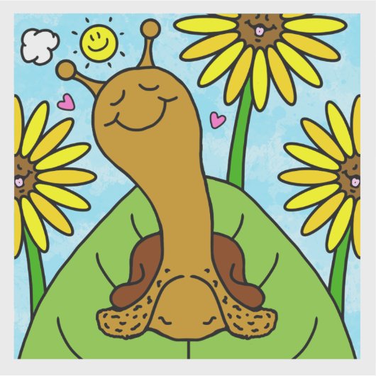 Cute Snail Summer Sunflower Garden Chat  Sticker (Voorkant)