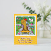 Cute Snail Watch Out Kindergarten Back To School Briefkaart (Staand voorkant)