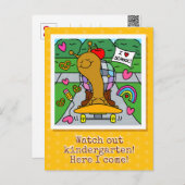Cute Snail Watch Out Kindergarten Back To School Briefkaart (Voorkant / Achterkant)