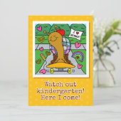 Cute Snail Watch Out Kindergarten Back To School Kaart (Staand voorkant)