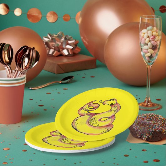 Cute snake papieren bordje (Multi)