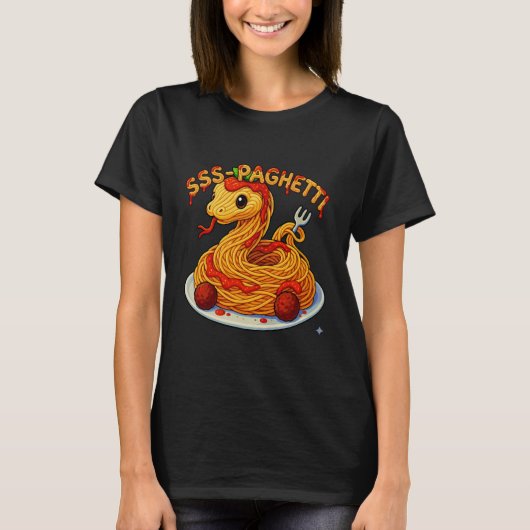 Cute Snake Pasta Danger Noodle Pun Spaghetti T-shirt (Voorkant)