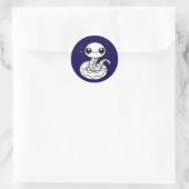 Cute snake ronde sticker (Tas)