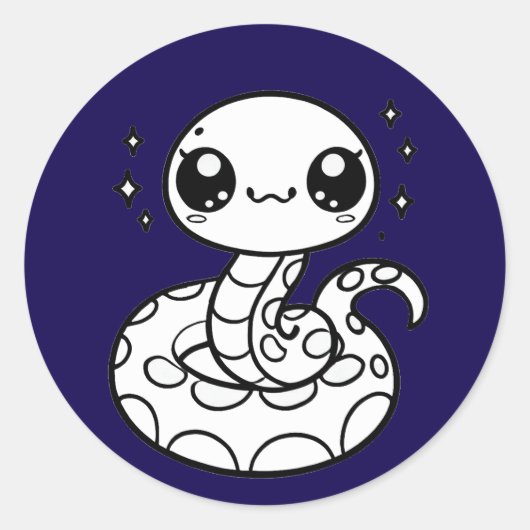 Cute snake ronde sticker (Voorkant)