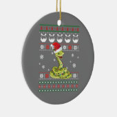 Cute Snake Ugly Sweater Kerstlight Pajama Keramisch Ornament (Rechts)