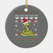 Cute Snake Ugly Sweater Kerstlight Pajama Keramisch Ornament (Voorkant)