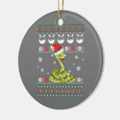 Cute Snake Ugly Sweater Kerstlight Pajama Keramisch Ornament (Links)