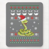 Cute Snake Ugly Sweater Kerstlight Pajama Muismat (Voorkant)