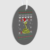 Cute Snake Ugly Sweater Kerstlight Pajama Ornament (voorkant)