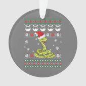 Cute Snake Ugly Sweater Kerstlight Pajama Ornament (voorkant)