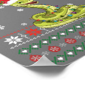 Cute Snake Ugly Sweater Kerstlight Pajama Poster (Hoek)