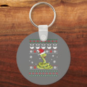 Cute Snake Ugly Sweater Kerstlight Pajama Sleutelhanger (Voorkant)