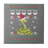 Cute Snake Ugly Sweater Kerstlight Pajama Tegeltje (Voorkant)