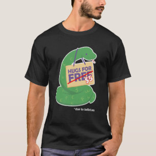 Cute snake valentijn costuks Hugs For Free due to T-shirt