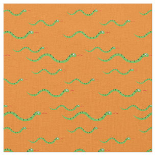 Cute Snakes Kind Baby Nursery Oranje Reptiles Stof