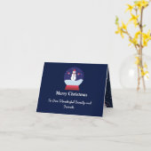Cute Sneeuwbol met Sneeuwman Kerst   Kaart (Gele Bloem)