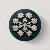 Cute sneeuwflake-knop. ronde button 3,2 cm (Voorkant)