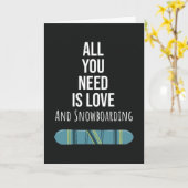 Cute Sneeuwkaart Snowboarder Wintersporten Kaart (Gele Bloem)