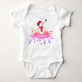 Cute Sneeuwman Baby`s Eerste Kerstmis Baby Bodysui Romper (Voorkant)