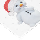 Cute sneeuwman en gouden bal op wit medium tafelloper (Hoek)