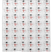 Cute Sneeuwman en Sneeuwvlok Douchegordijn (Voorkant)