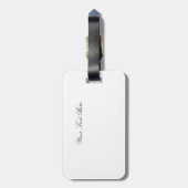 Cute sneeuwman glimlacht op kerst in de sneeuw bagagelabel (Achterkant verticaal)