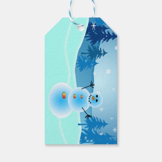 Cute sneeuwman-illustratie cadeaulabel (Achterkant)