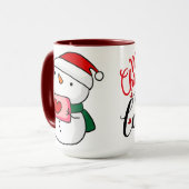 Cute Sneeuwman Kerst Mok (Voorkant links)