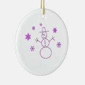 Cute Sneeuwman Kerst Ornament (Rechts)
