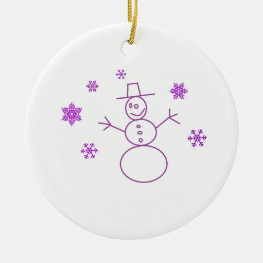 Cute Sneeuwman Kerst Ornament (Voorkant)