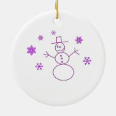 Cute Sneeuwman Kerst Ornament (Achterkant)
