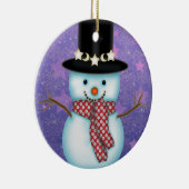 Cute Sneeuwman Kerst Ornament (Rechts)