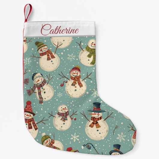 Cute Sneeuwman Kerst Sok Kleine Kerstsok (Voorkant)