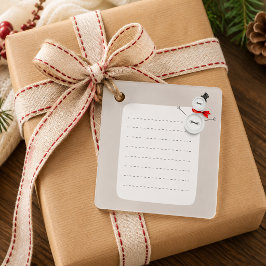 Cute Sneeuwman Knop Ontwerp Kerst Vierkant Cadeau  Bedankjes Labels