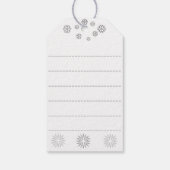 Cute sneeuwman met zwarte en witte kerst cadeaulabel (Achterkant)