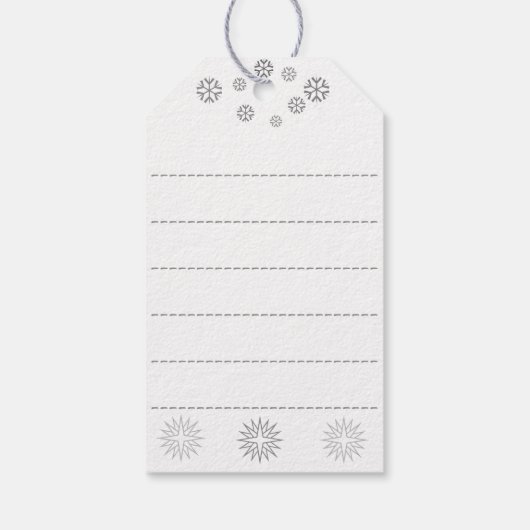 Cute sneeuwman met zwarte en witte kerst cadeaulabel (Achterkant)