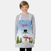 Cute Sneeuwman Persoonlijke All-Over Print Schort (Gedragen)
