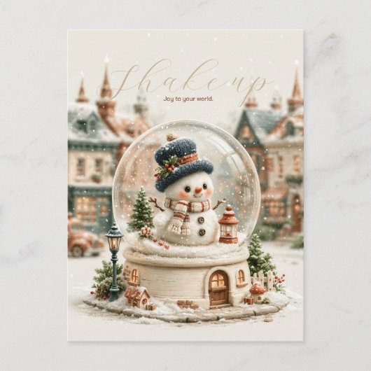 Cute Sneeuwman Sneeuwbol Briefkaart (Voorkant)