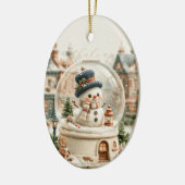 Cute Sneeuwman Sneeuwbol Keramisch Ornament (Links)
