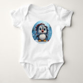 Cute Sneeuwonderzoeker Pinguïn Baby  Romper (Voorkant)