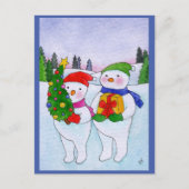 Cute sneeuwse kerstlandschap briefkaart (Voorkant)