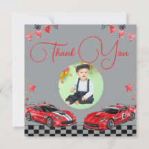 Cute Snel Eén Rood en Zwart Raceauto 1e Verjaardag