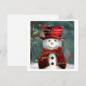 Cute snewman feestdagenkaart (Voorkant / Achterkant)