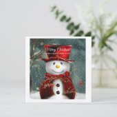 Cute snewman feestdagenkaart (Staand voorkant)