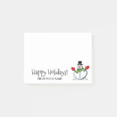 Cute snewman gepersonaliseerde kerstwintervakantie post-it® notes (Voorkant)