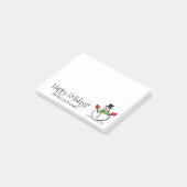 Cute snewman gepersonaliseerde kerstwintervakantie post-it® notes (Schuin)