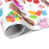 Cute Snoep Birthday Cadeaupapier (Rol Hoek)