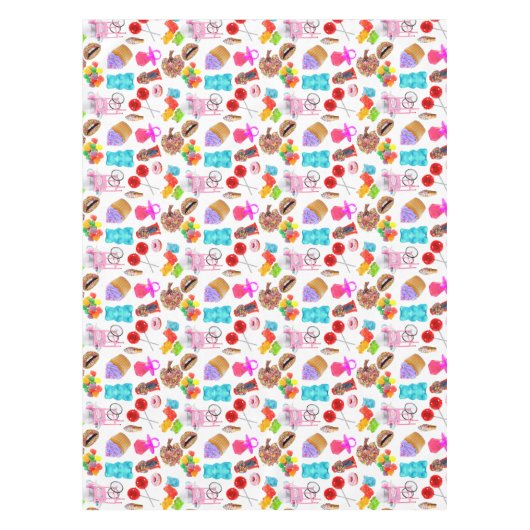 Cute Snoep Birthday Tafelkleed (Voorkant)